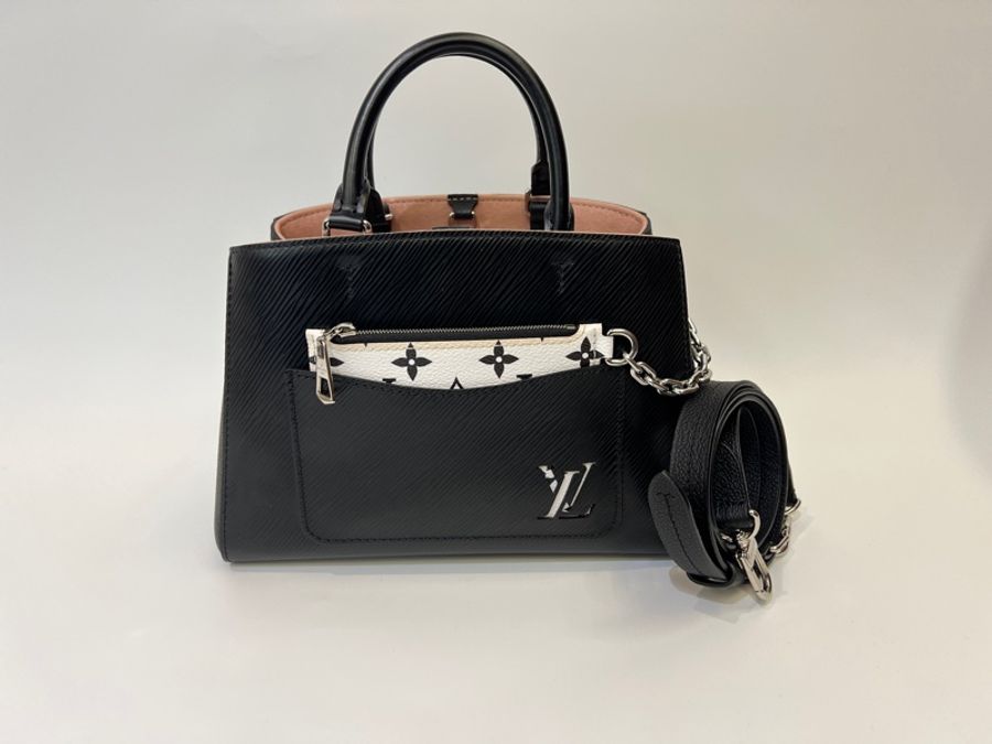 LV 黑Epi Marelle Tote bb 手提斜背包 晶片款-0