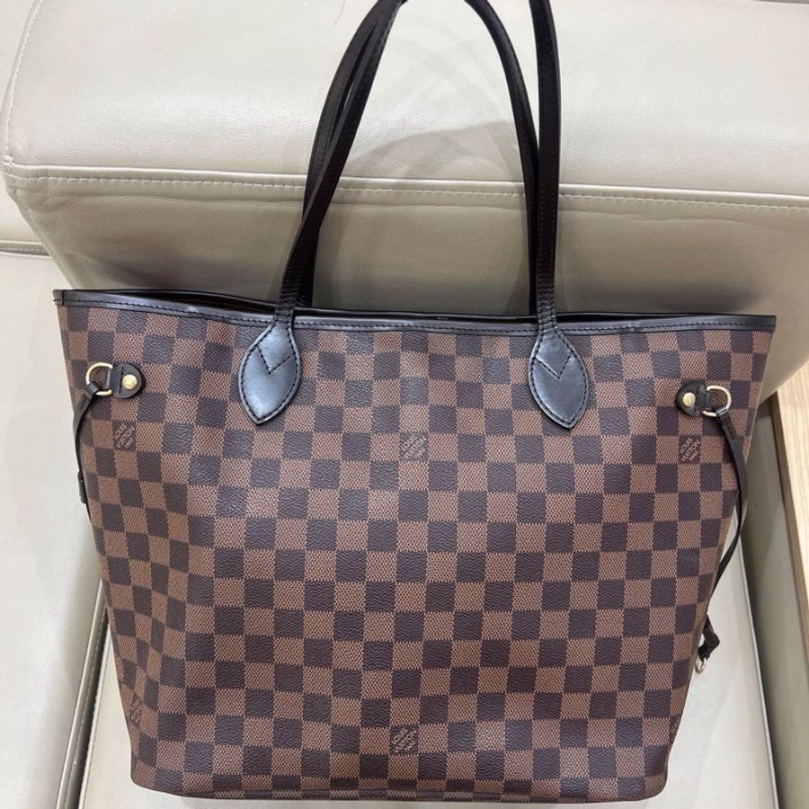 LV棕棋盤格neverfull中號購物袋 紅色內里 尺寸約31*28*14cm-6