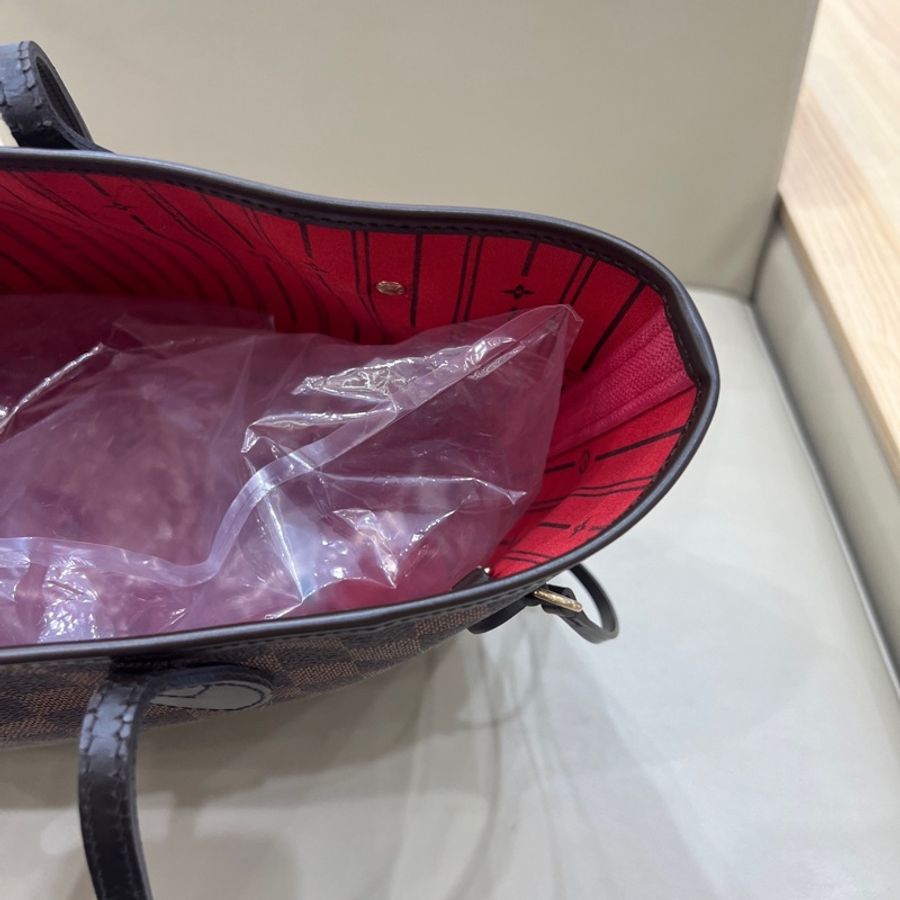 LV棕棋盤格neverfull中號購物袋 紅色內里 尺寸約31*28*14cm-22