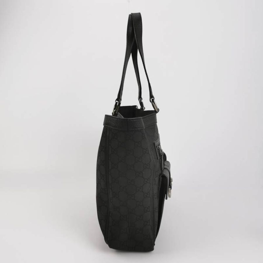 Gucci 牛皮 尼龍布 純色 雙G 老花 單肩包-3