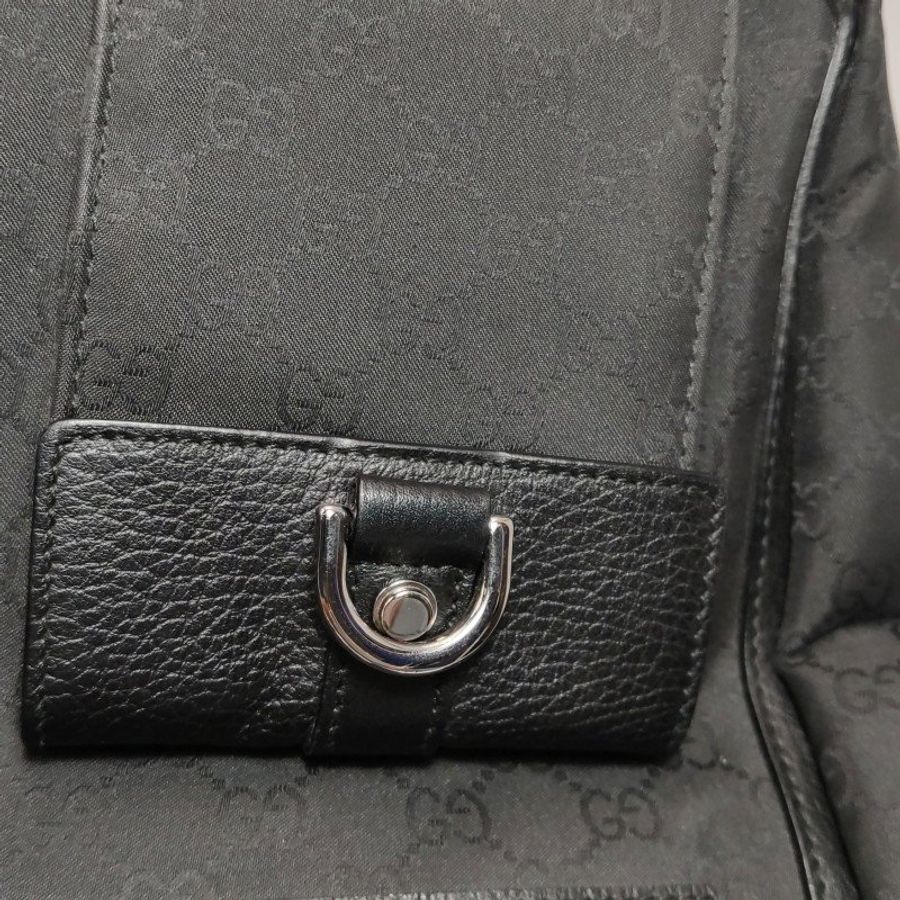 Gucci 牛皮 尼龍布 純色 雙G 老花 單肩包-11