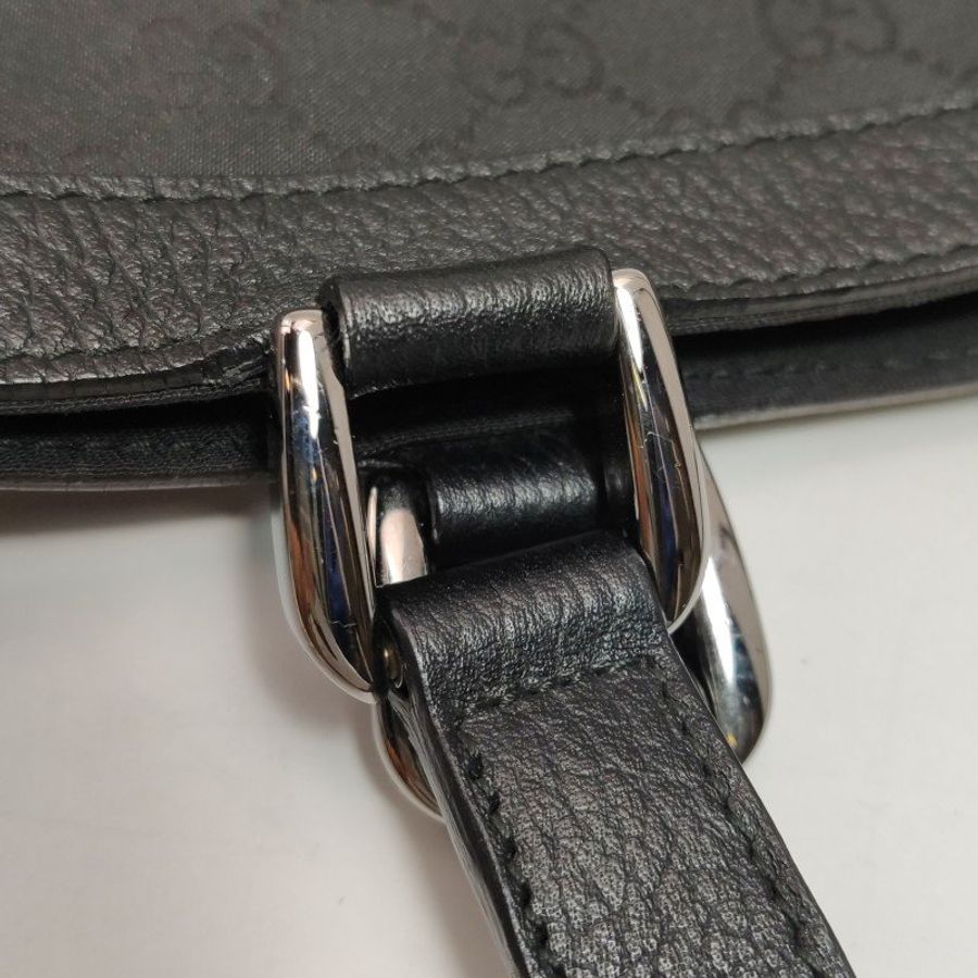Gucci 牛皮 尼龍布 純色 雙G 老花 單肩包-12