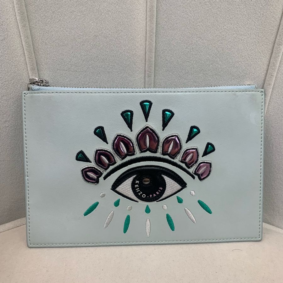 Kenzo 凱卓 粉藍色 眼睛手包XB463-11