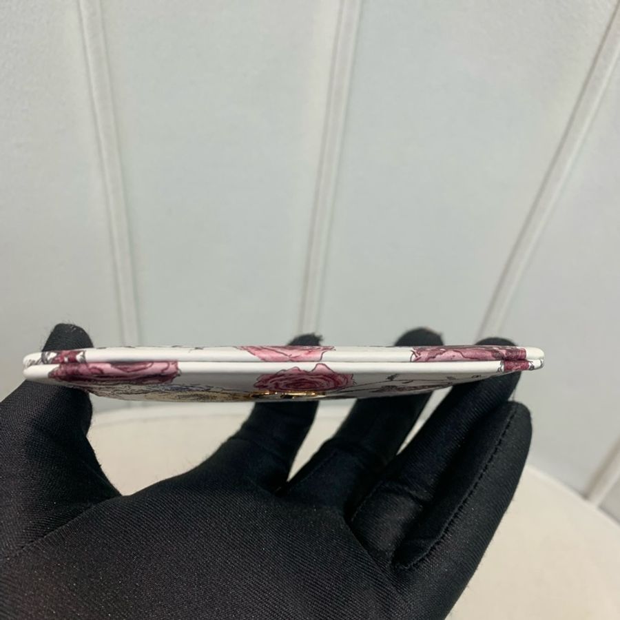 Dior 迪奧 彩色玫瑰花白底卡片包 卡夾 O480-13