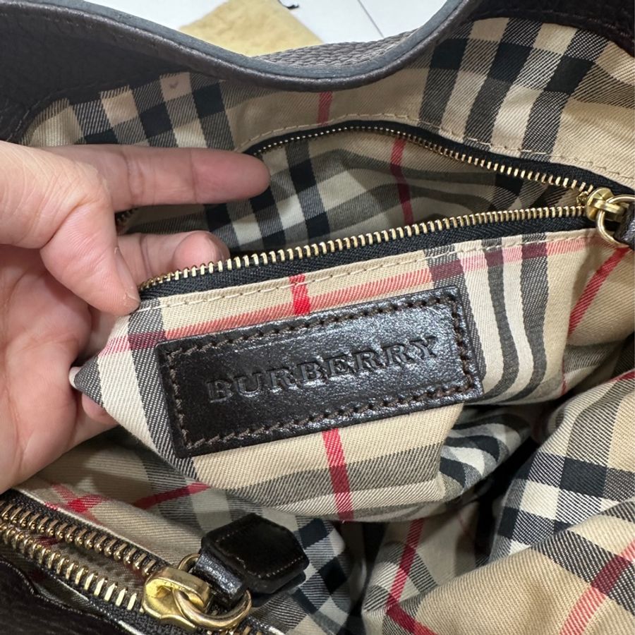 BURBERRY 咖啡 牛皮 鎖頭 手提包 肩背包 斜背包 側背包 公事包 文件包-28