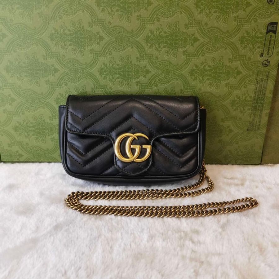 全新閒置 全配🈶️購證❤️ gucci #黑金 #馬蒙 #mini #marmont-5