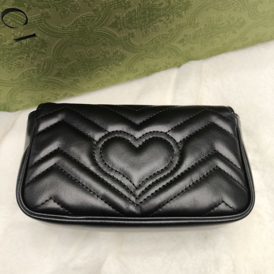 全新閒置 全配🈶️購證❤️ gucci #黑金 #馬蒙 #mini #marmont-8