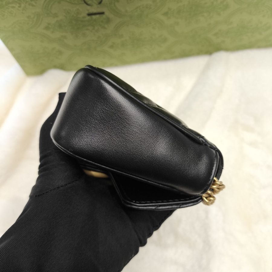 全新閒置 全配🈶️購證❤️ gucci #黑金 #馬蒙 #mini #marmont-11