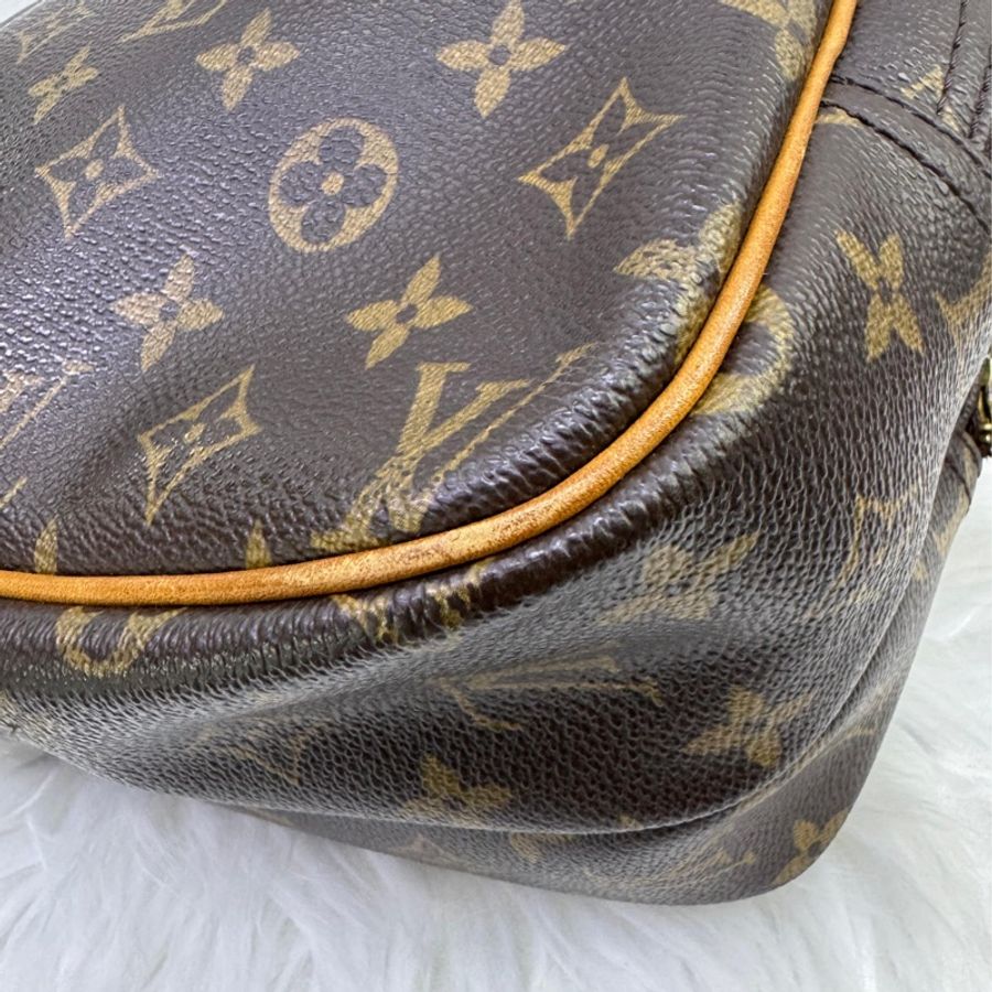 LOUIS VUITTON Monogram Reporter PM金扣肩背袋棕色-5