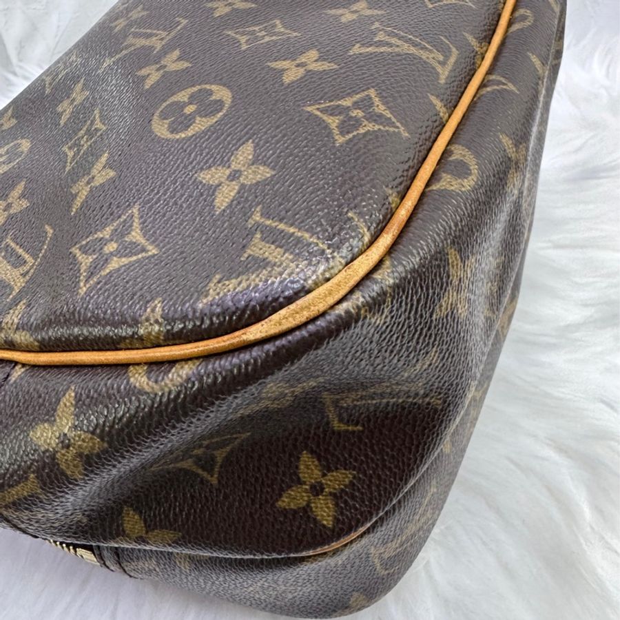 LOUIS VUITTON Monogram Reporter PM金扣肩背袋棕色-6