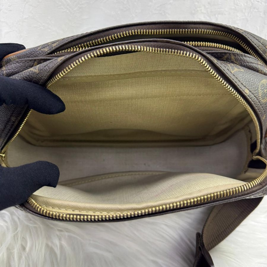LOUIS VUITTON Monogram Reporter PM金扣肩背袋棕色-7