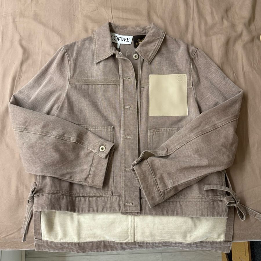 LOEWE羅威paula‘s 24ss春夏款夾克特殊刷色牛仔外套-1