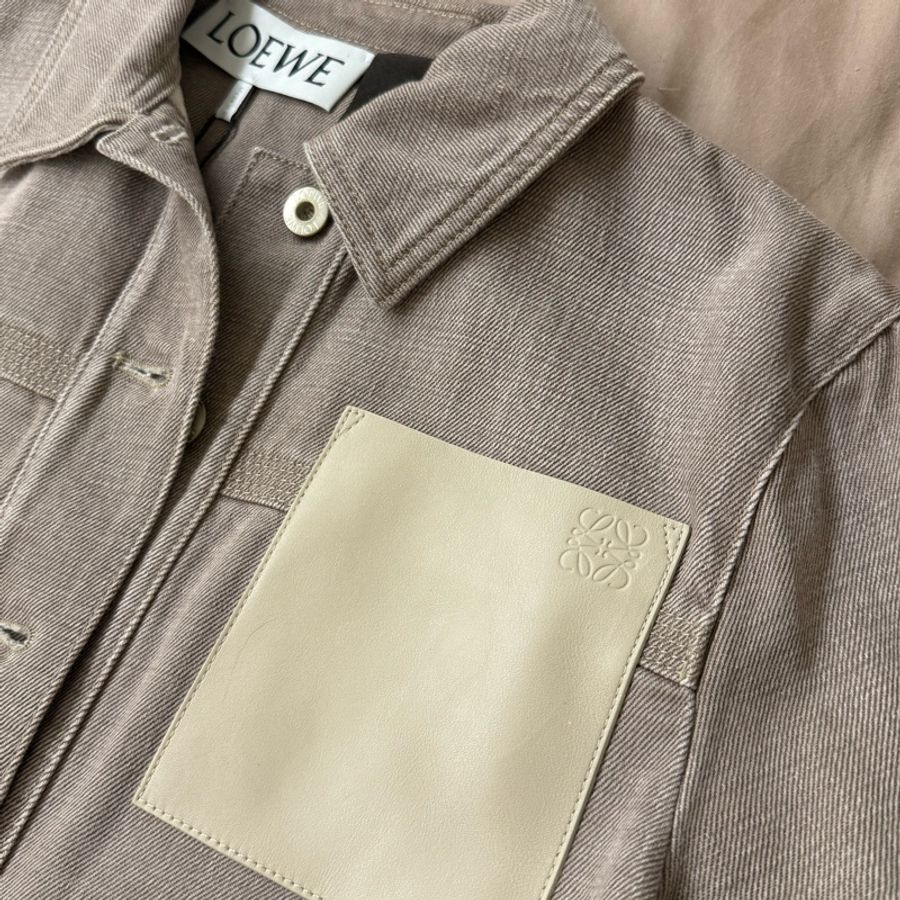 LOEWE羅威paula‘s 24ss春夏款夾克特殊刷色牛仔外套-2