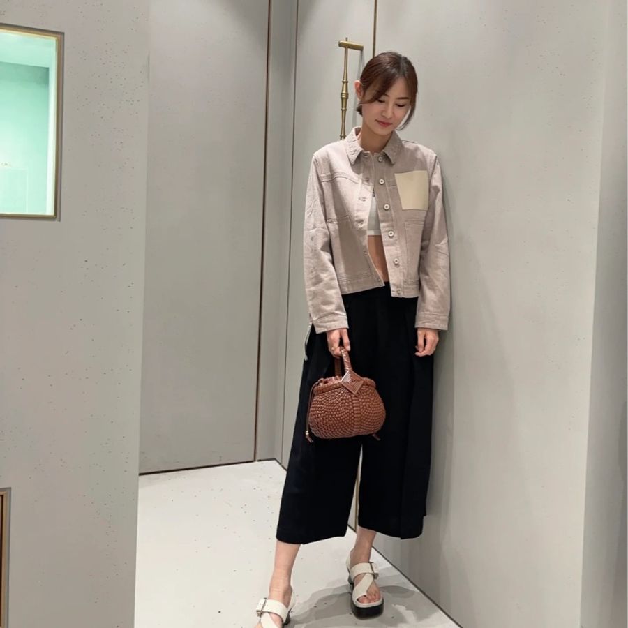 LOEWE羅威paula‘s 24ss春夏款夾克特殊刷色牛仔外套-8