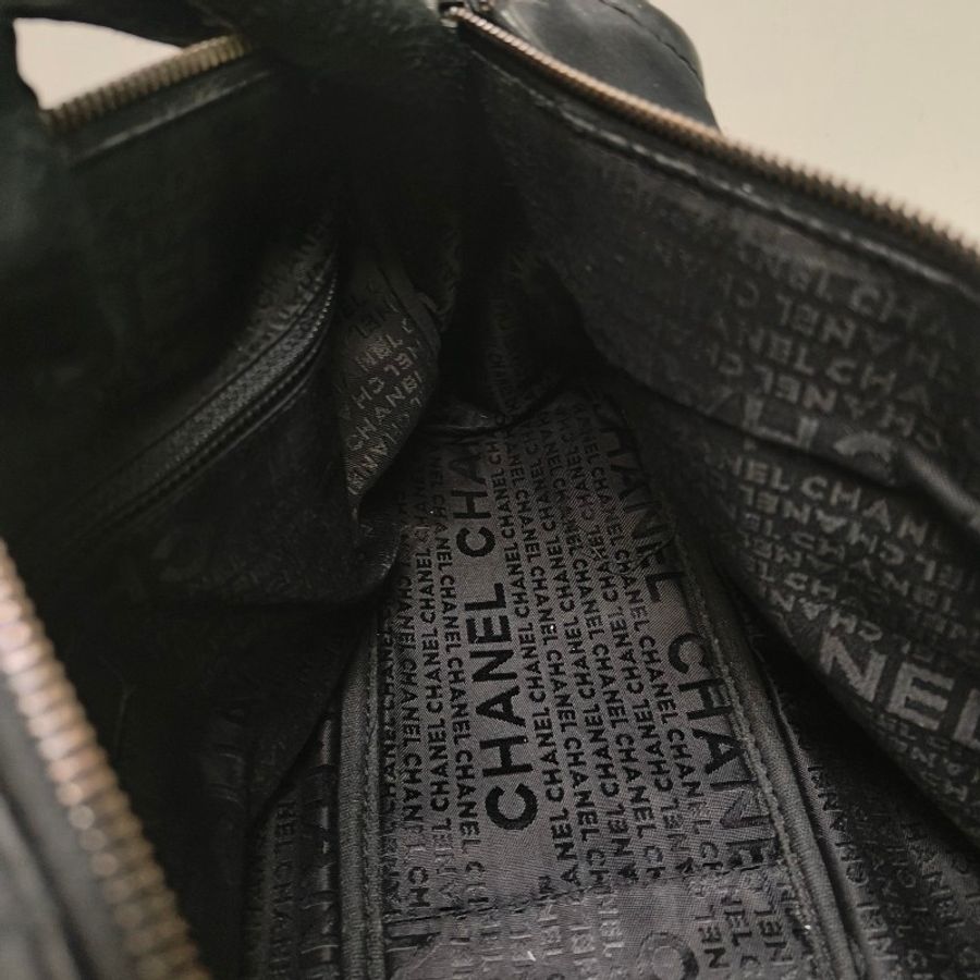 ㊣✨CHANEL✨(贈背帶)香奈兒 老香 小香 黑色 衍縫 尼龍 雷標 保齡球包 手提包/二手包/二手精品🌳二手樹屋🌳-38