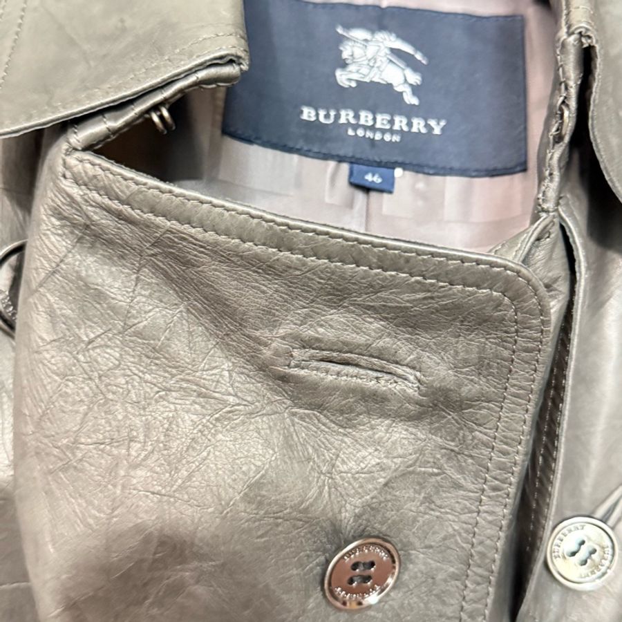 出清特價|經典傳奇單品 BURBERRY LONDON 全羊皮真皮風衣 46 M碼 設計師訂製款-14