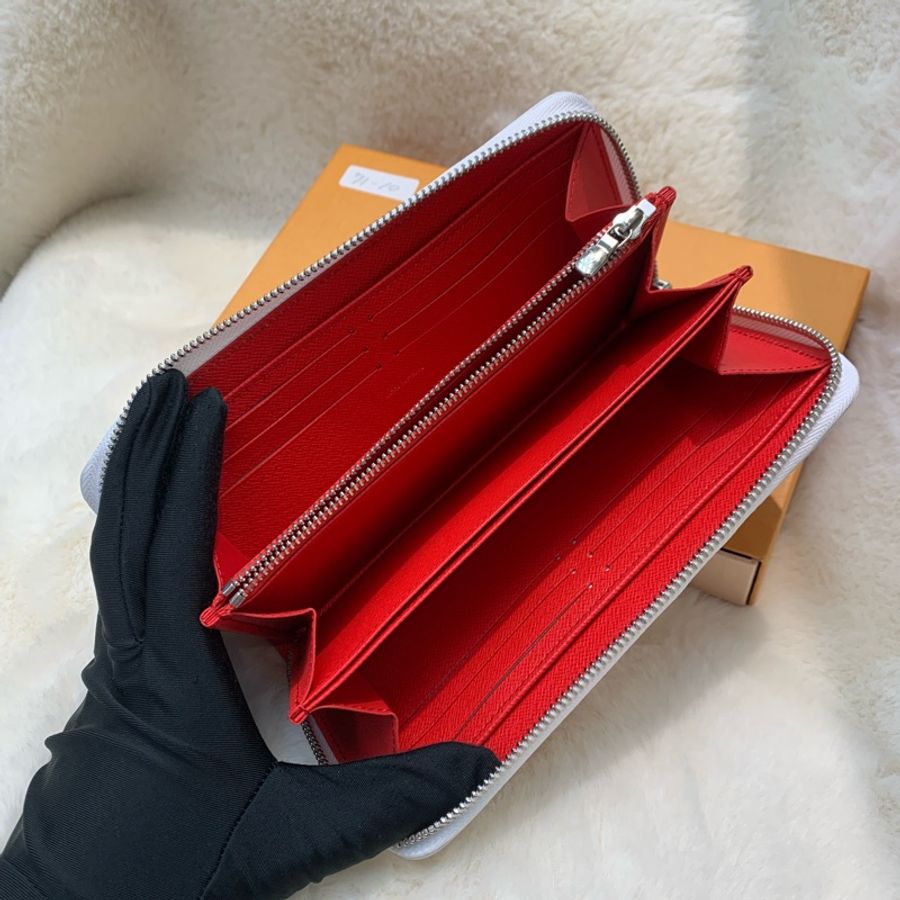 LV 紅色波點白色長銀包 I570NY-4