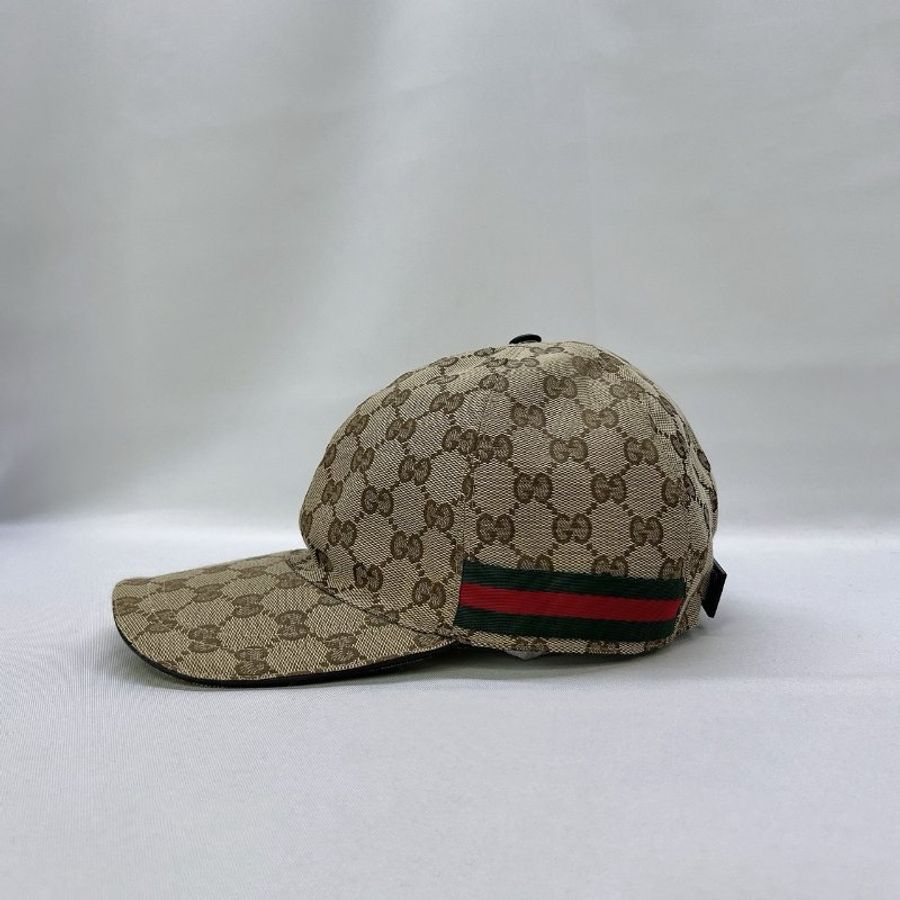 GUCCI GG帆布織帶老花棒球帽-2