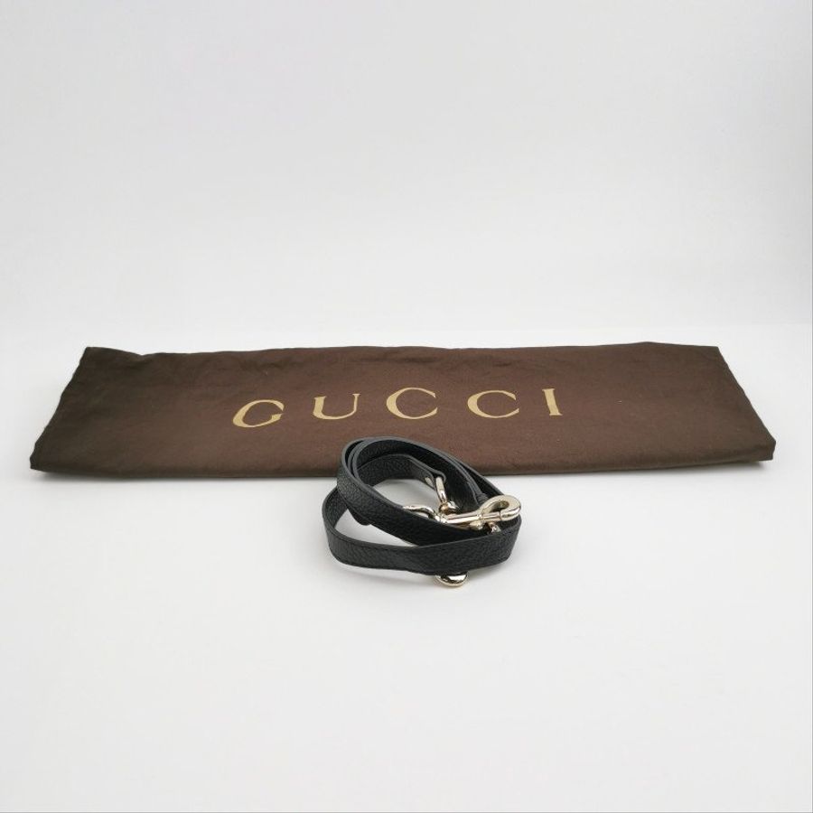 Gucci 牛皮 帆布 雙G 老花 皮標 Logo 手提包 單肩包-9