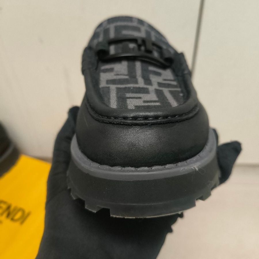 【8成新】㊣✨ FENDI✨**尺寸:8**(附盒子/防塵袋)芬迪 老花 皮革 帆布 厚底 增高 樂福鞋 懶人鞋 皮鞋/雙F/二手包/二手精品/保證正品-5
