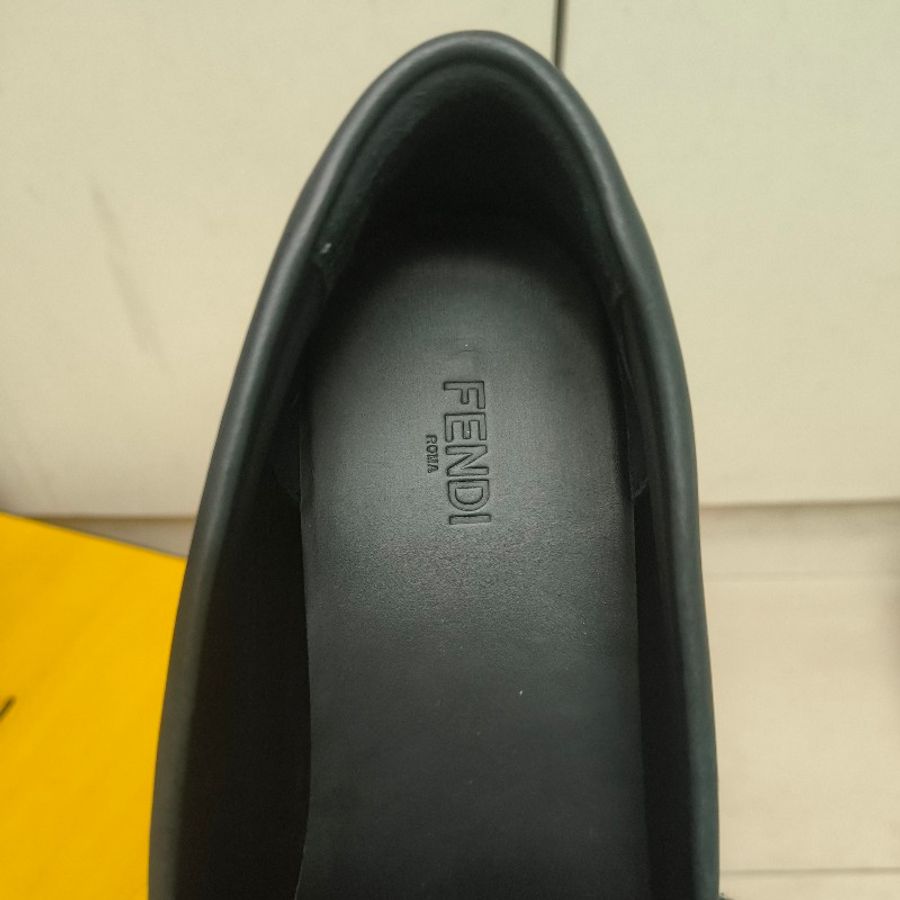 【8成新】㊣✨ FENDI✨**尺寸:8**(附盒子/防塵袋)芬迪 老花 皮革 帆布 厚底 增高 樂福鞋 懶人鞋 皮鞋/雙F/二手包/二手精品/保證正品-12