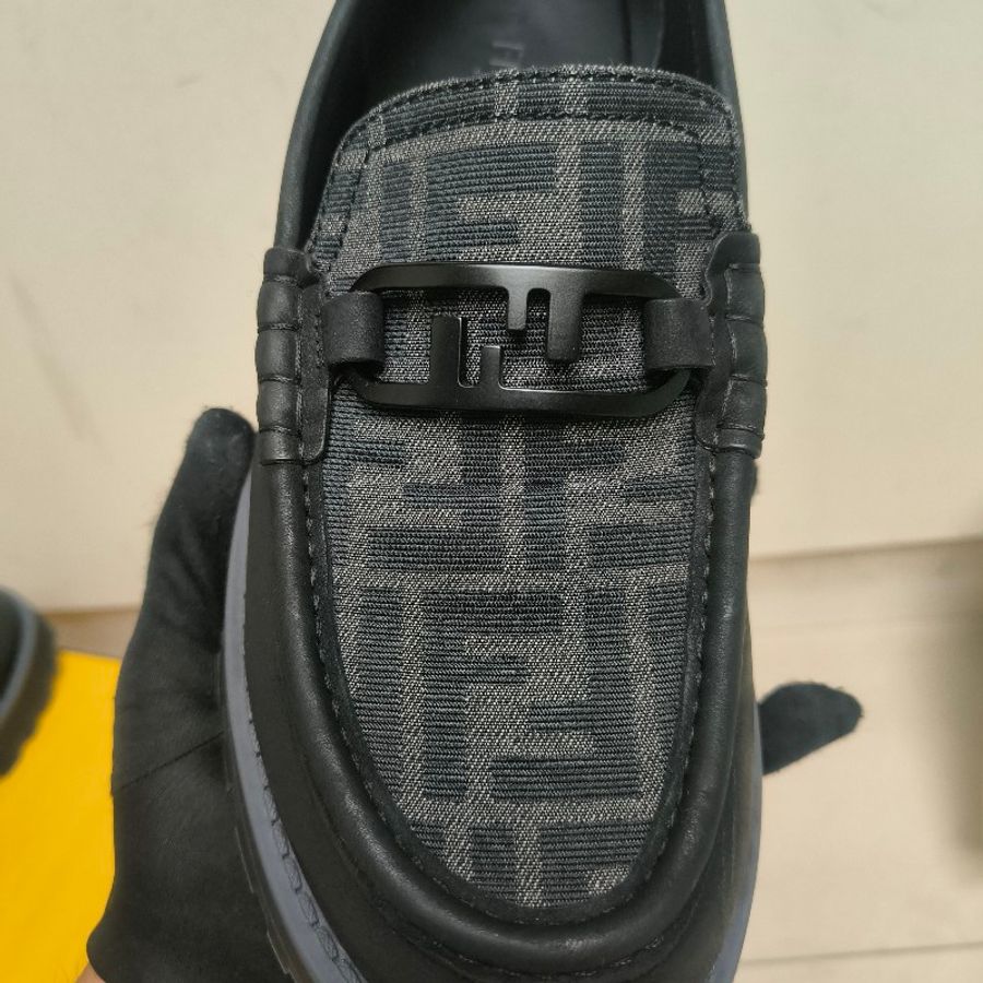 【8成新】㊣✨ FENDI✨**尺寸:8**(附盒子/防塵袋)芬迪 老花 皮革 帆布 厚底 增高 樂福鞋 懶人鞋 皮鞋/雙F/二手包/二手精品/保證正品-16