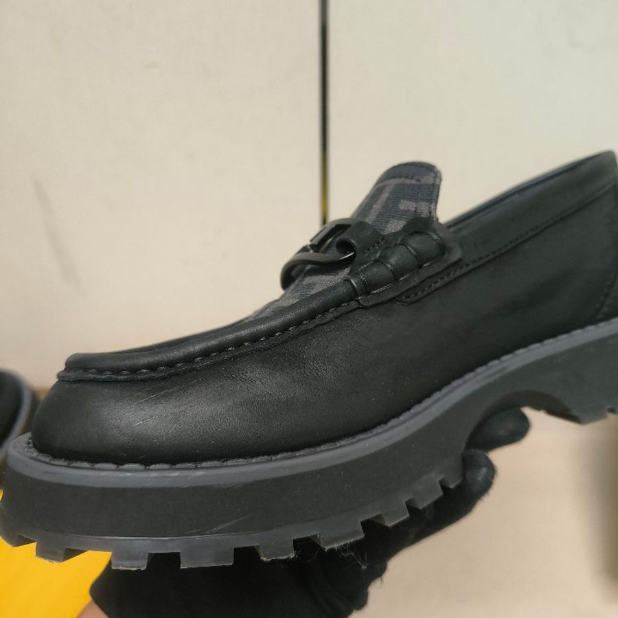 【8成新】㊣✨ FENDI✨**尺寸:8**(附盒子/防塵袋)芬迪 老花 皮革 帆布 厚底 增高 樂福鞋 懶人鞋 皮鞋/雙F/二手包/二手精品/保證正品-18