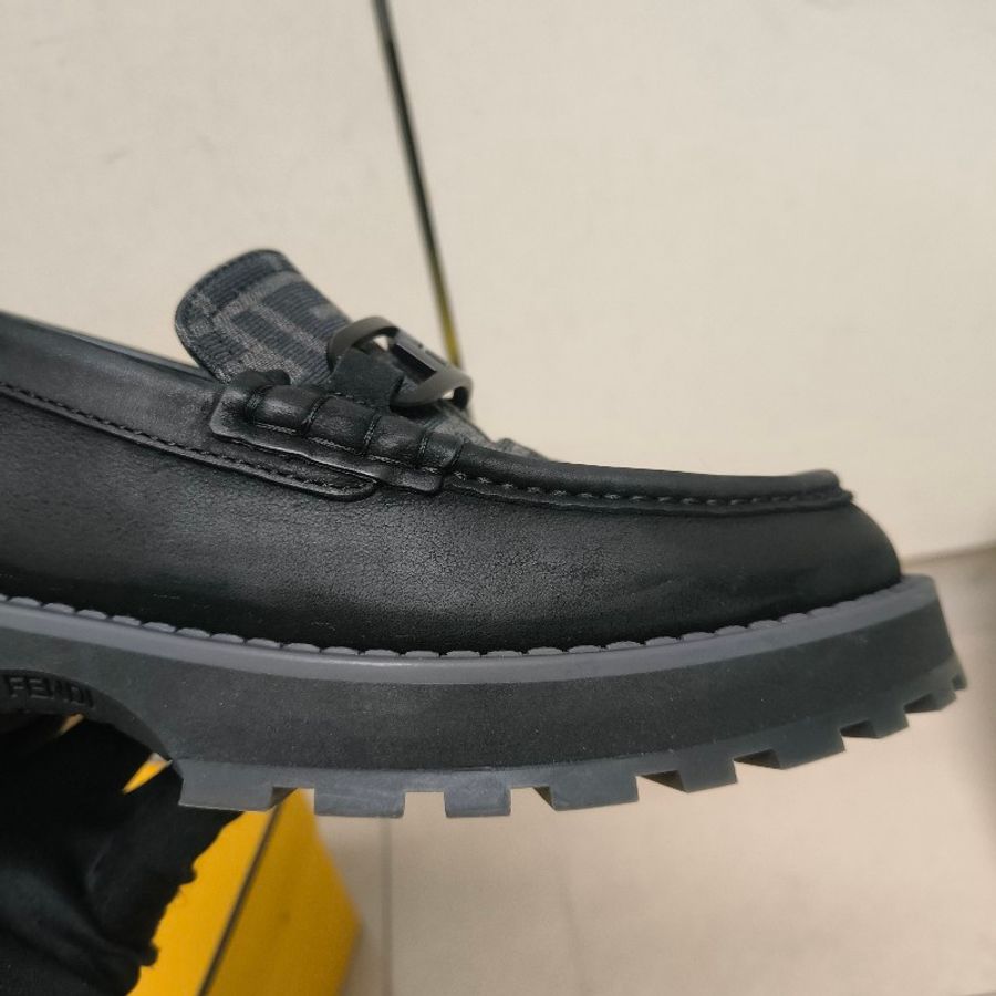 【8成新】㊣✨ FENDI✨**尺寸:8**(附盒子/防塵袋)芬迪 老花 皮革 帆布 厚底 增高 樂福鞋 懶人鞋 皮鞋/雙F/二手包/二手精品/保證正品-22