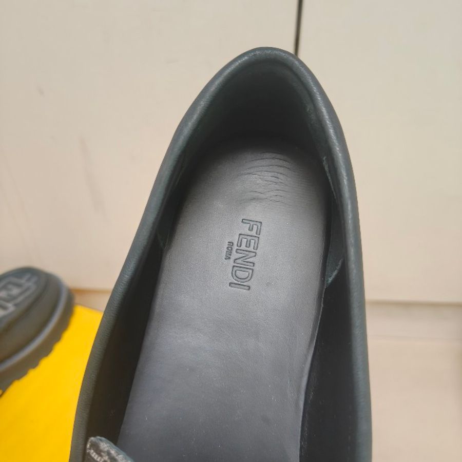 【8成新】㊣✨ FENDI✨**尺寸:8**(附盒子/防塵袋)芬迪 老花 皮革 帆布 厚底 增高 樂福鞋 懶人鞋 皮鞋/雙F/二手包/二手精品/保證正品-24