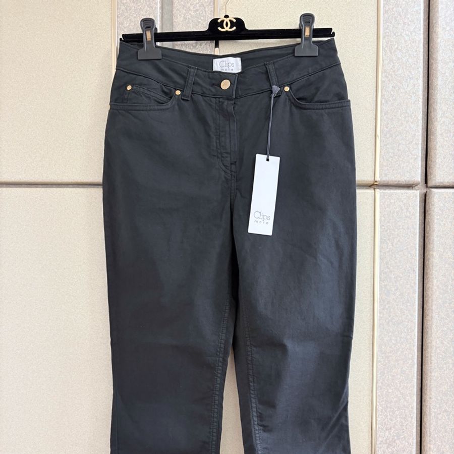 19)全新義大利精品Clips黑色棉質9分褲 M-小L適穿 原價12800-2