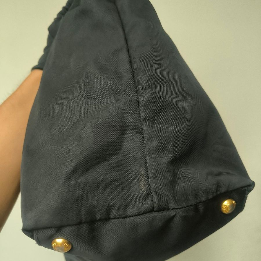 【8成新】㊣✨PRADA✨普拉達 黑色 帆布 皮革 口袋 兩用 托特包 肩背包 斜背包 媽媽包 購物袋 旅行袋/二手包/二手精品🌳二手樹屋🌳-23