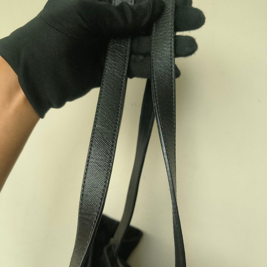 【8成新】㊣✨PRADA✨普拉達 黑色 帆布 皮革 口袋 兩用 托特包 肩背包 斜背包 媽媽包 購物袋 旅行袋/二手包/二手精品🌳二手樹屋🌳-35