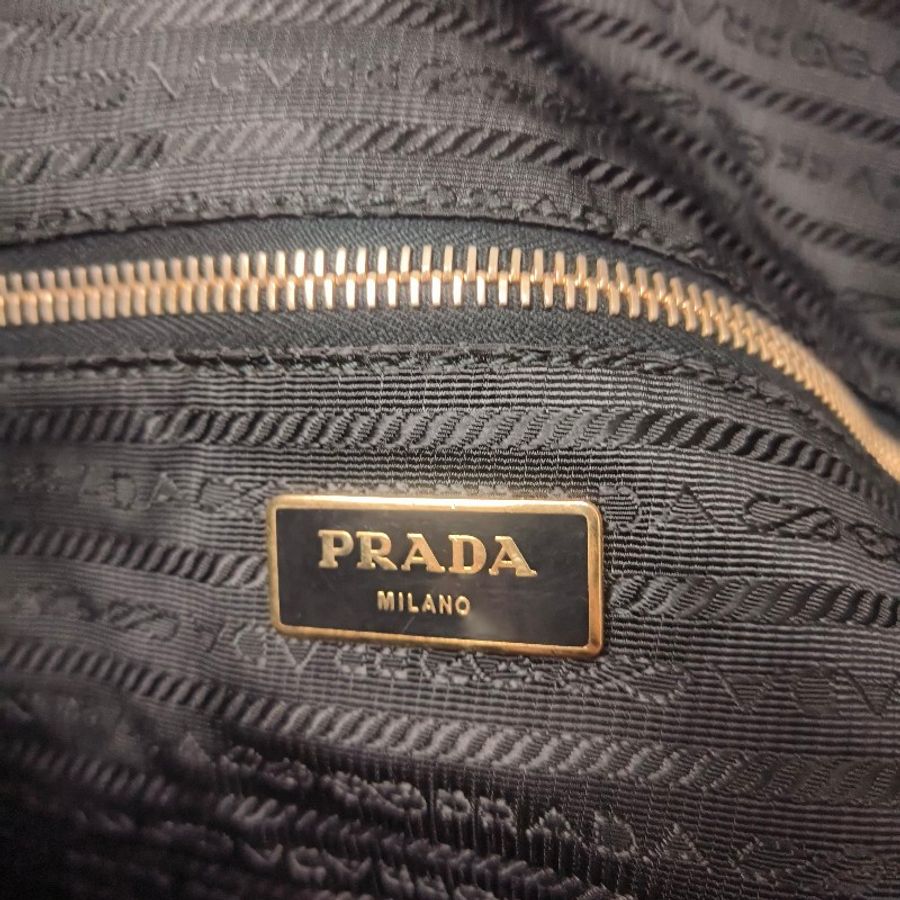 【8成新】㊣✨PRADA✨普拉達 黑色 帆布 皮革 口袋 兩用 托特包 肩背包 斜背包 媽媽包 購物袋 旅行袋/二手包/二手精品🌳二手樹屋🌳-47