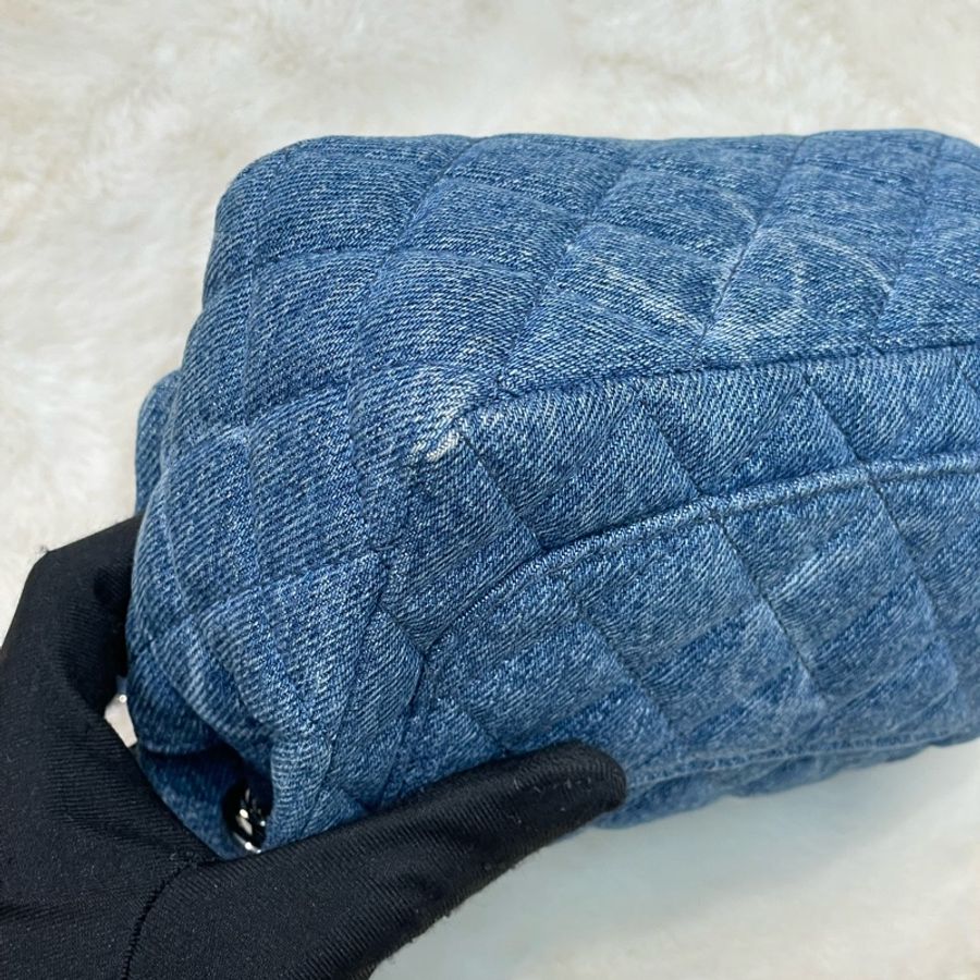 CHANEL 藍色牛仔丹寧布 mini 方胖子 I668-20