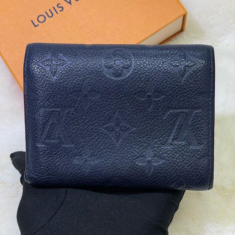LV 深藍紅邊三摺短夾 XB673-2