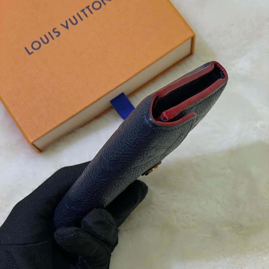 LV 深藍紅邊三摺短夾 XB673-9