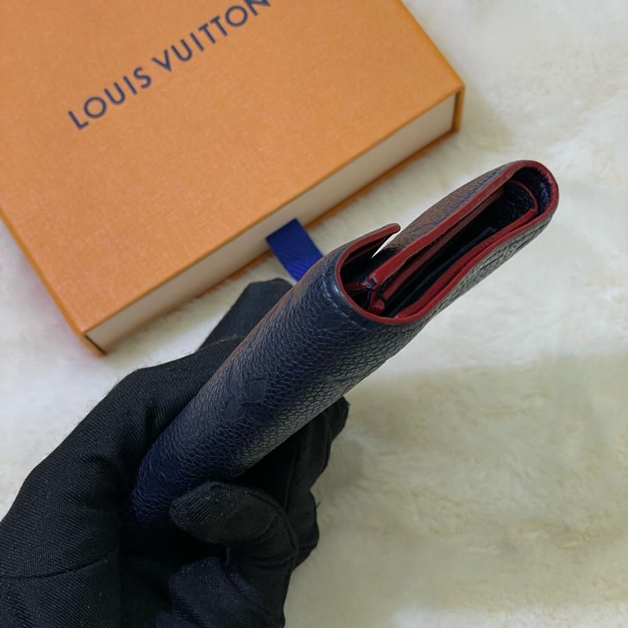 LV 深藍紅邊三摺短夾 XB673-10
