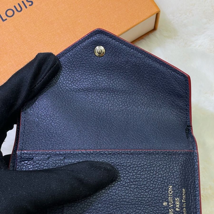 LV 深藍紅邊三摺短夾 XB673-22