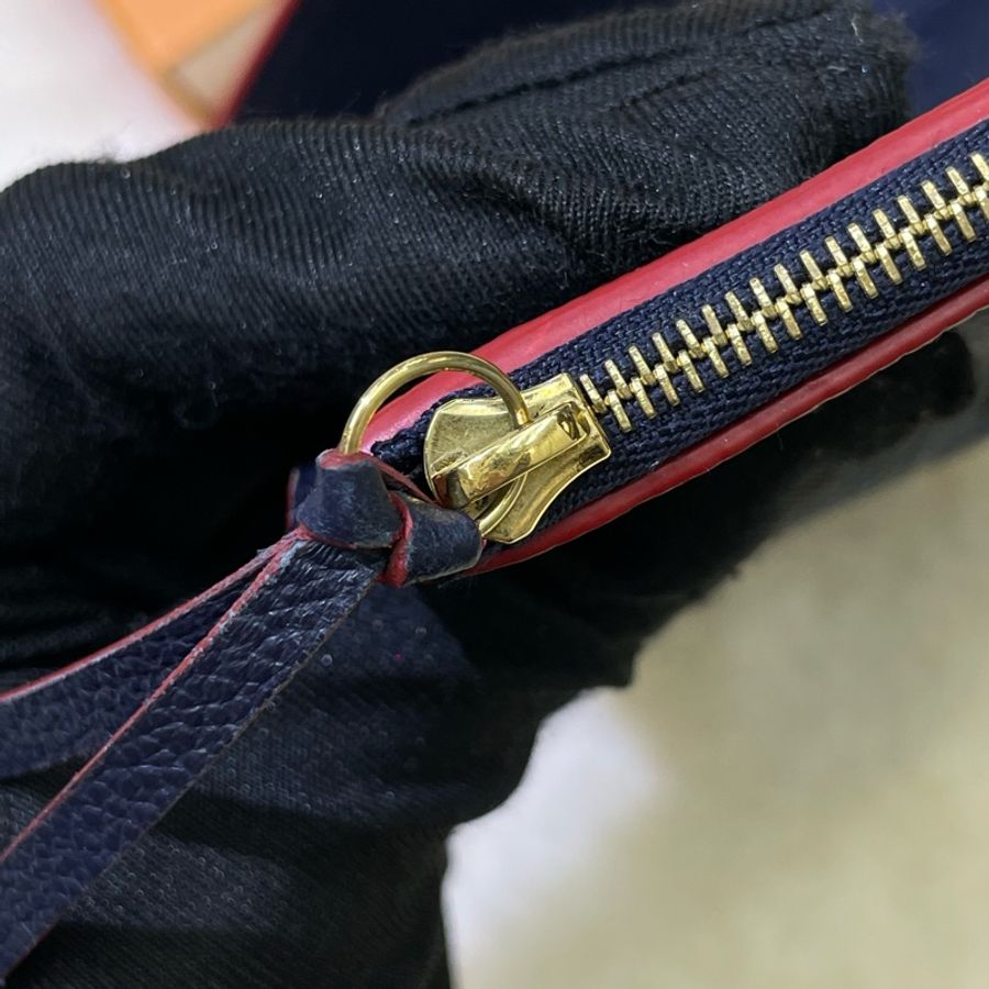 LV 深藍紅邊三摺短夾 XB673-28