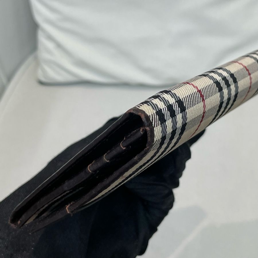 BURBERRY 米色格子長夾 XA159-9