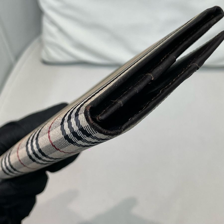 BURBERRY 米色格子長夾 XA159-11