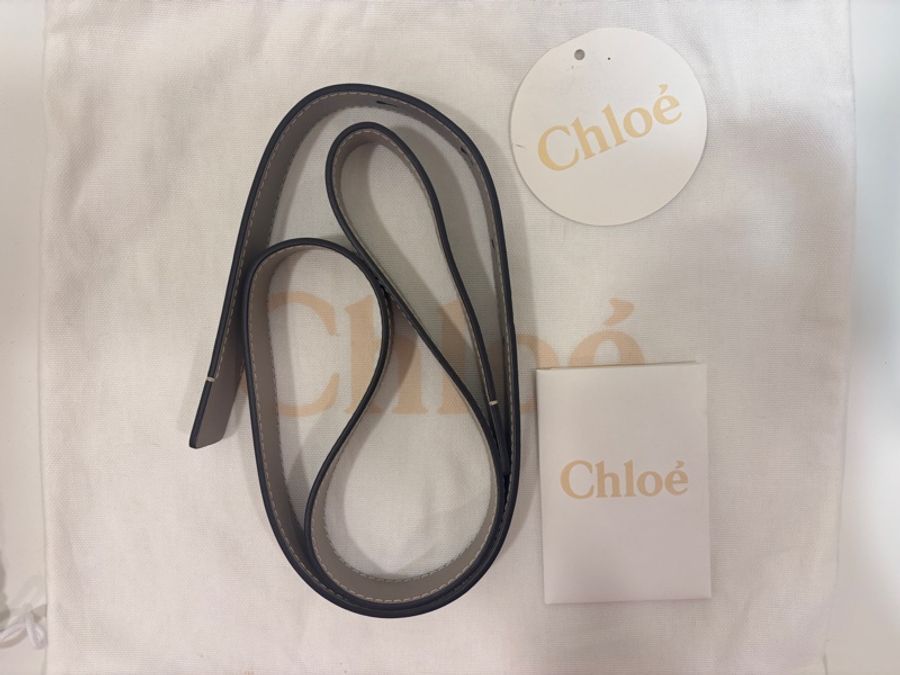CHLOE奶茶灰金釦全皮編織HOBO包 2用包-6