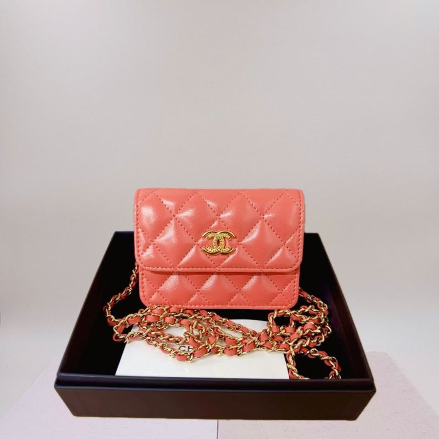 Chanel / 香奈兒 西柚粉 mini 斜挎包-1
