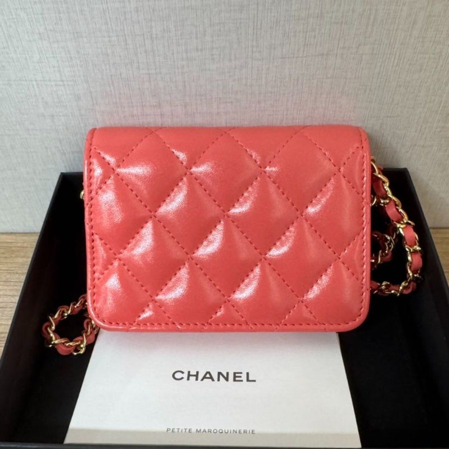 Chanel / 香奈兒 西柚粉 mini 斜挎包-12
