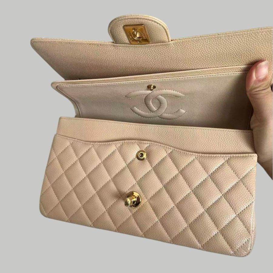 Chanel Caviar CF25荔枝皮奶茶金扣-8
