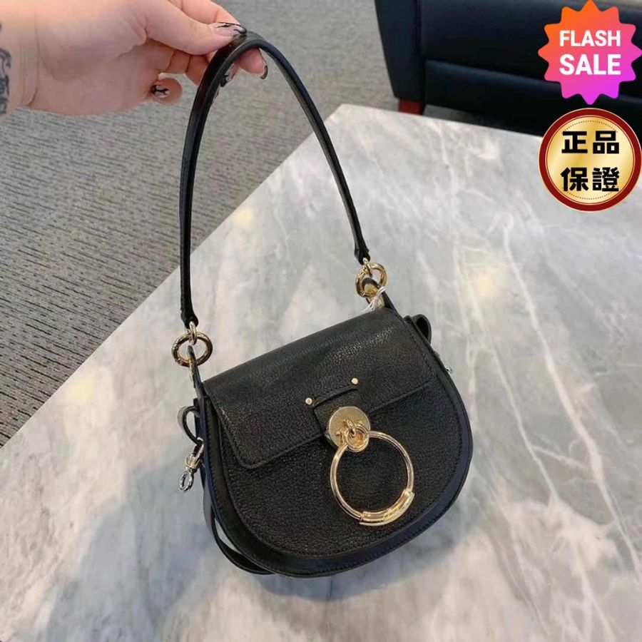 ✨快閃特價✨Chloe Tess 新款捶紋小牛皮包 黑色-0