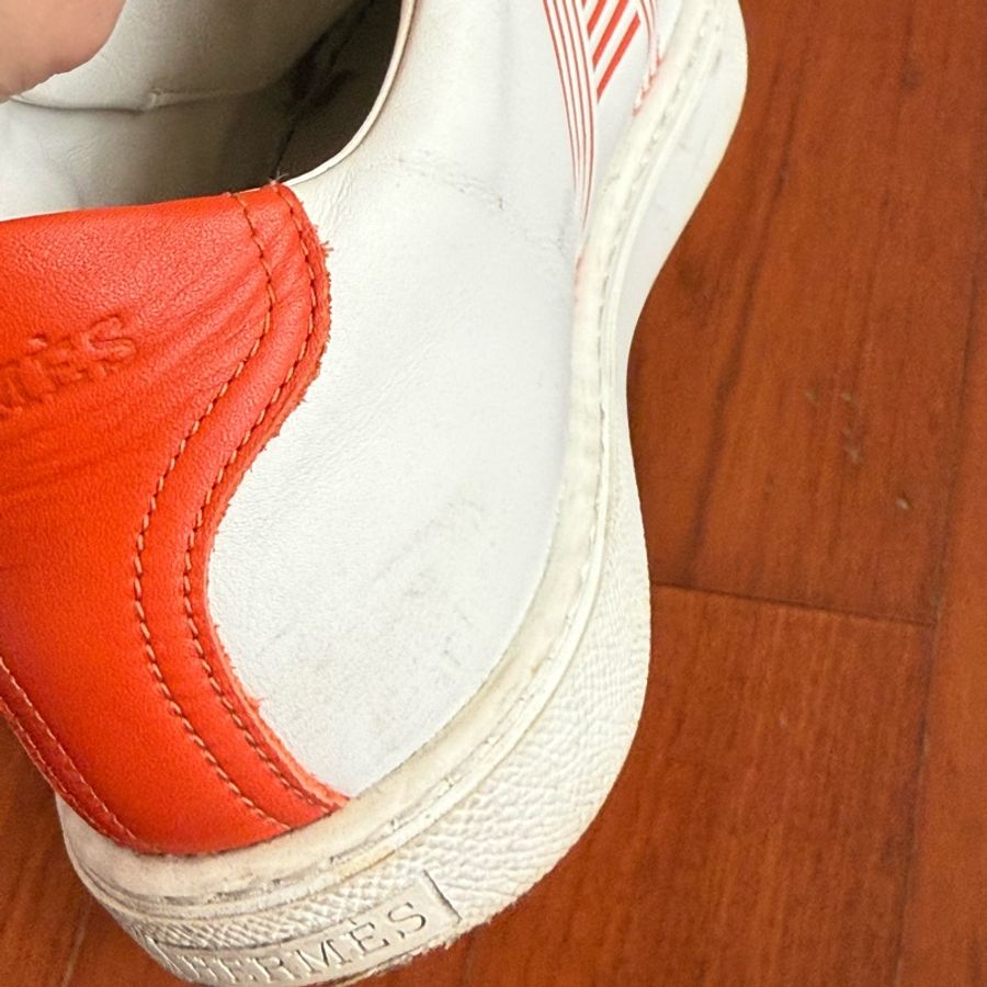 Hermes 橘H logo 小白鞋 尺寸:38-42