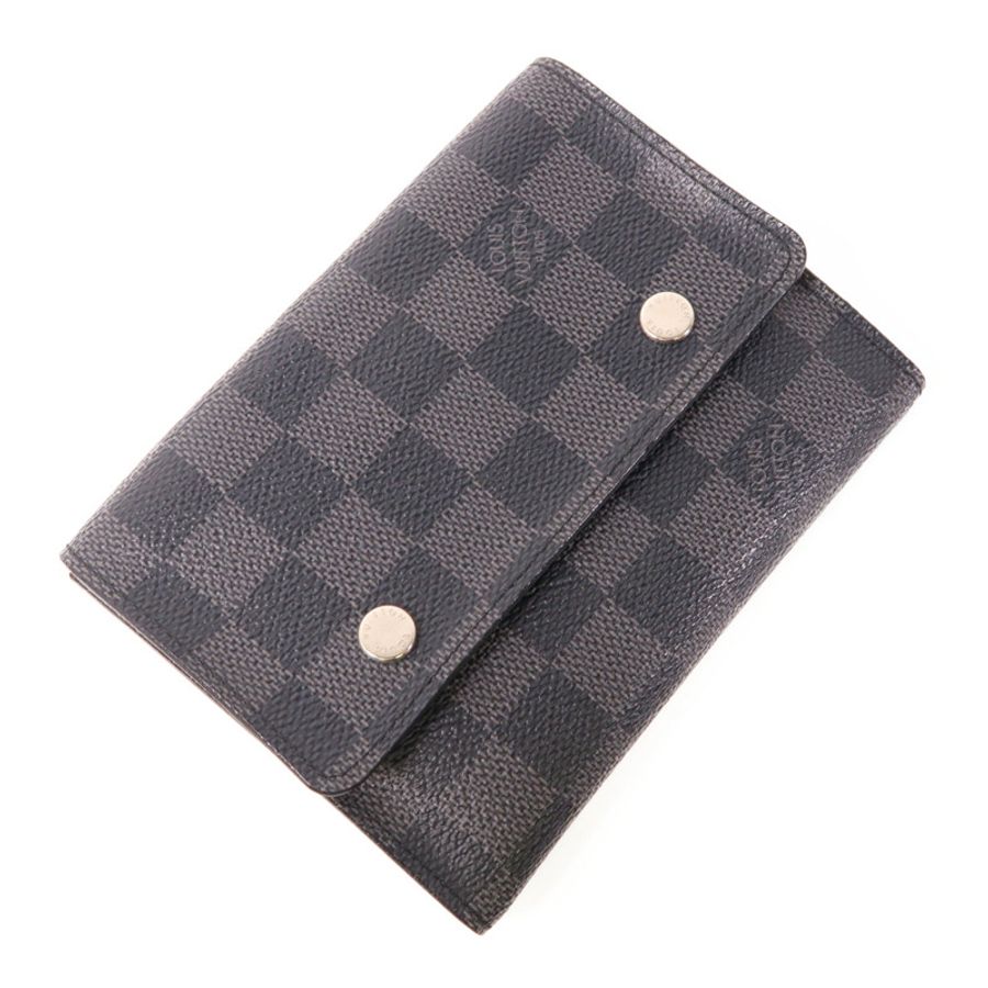 LOUIS VUITTON 【激減優惠】Damier Graphite Alpha Triple Pouch銀扣錢包-2