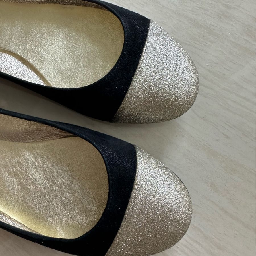 Jimmy Choo 黑金平底鞋38.5號 少用-4