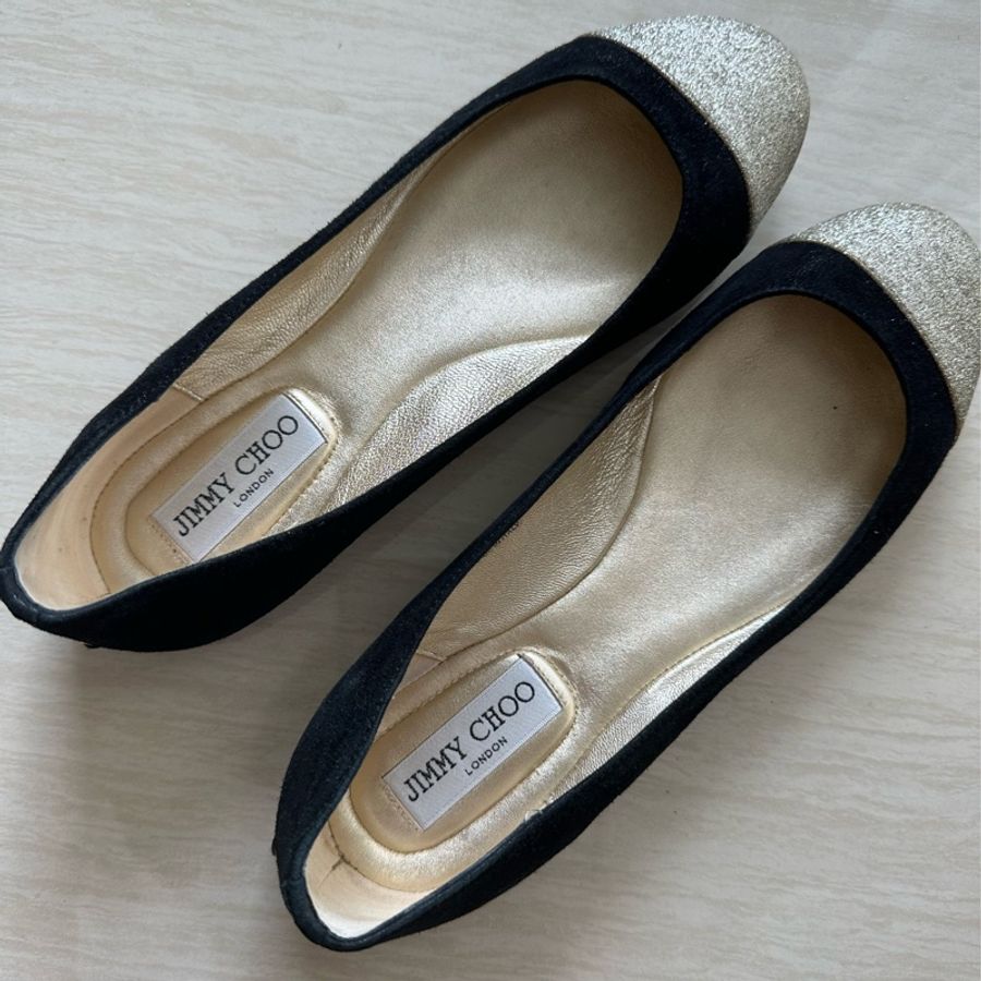 Jimmy Choo 黑金平底鞋38.5號 少用-5